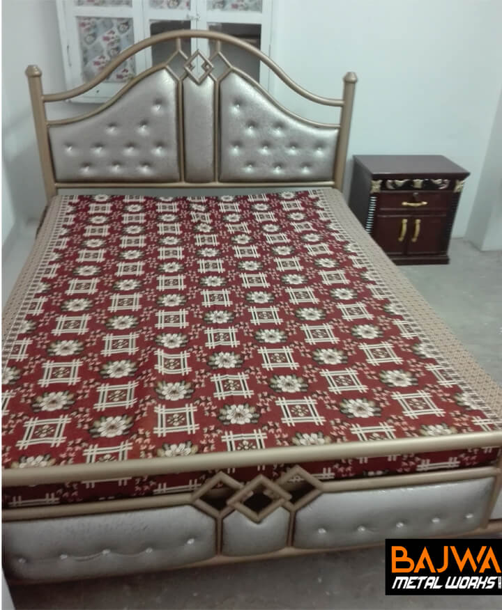 Fancy steel poshish wedding double bed design