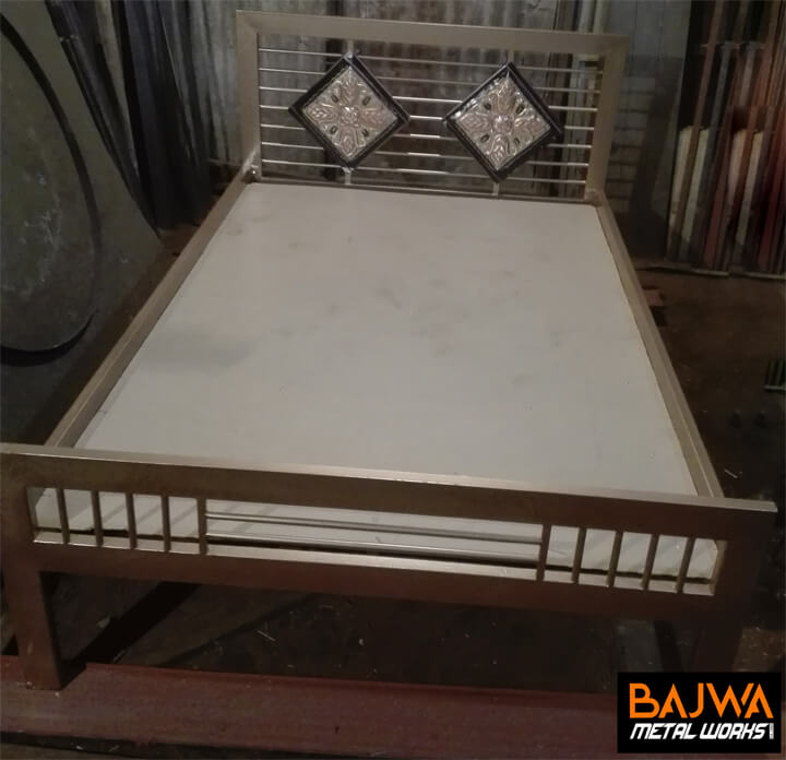 Fancy steel single bed decent