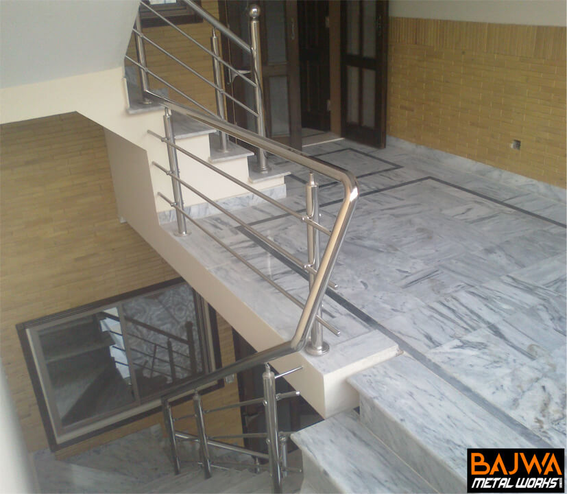 Home stainless steel stair railing grill design