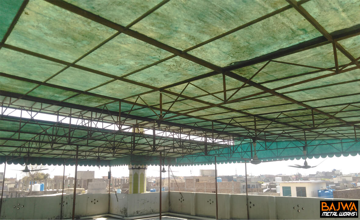Masjid fiberglass canopy iron shed