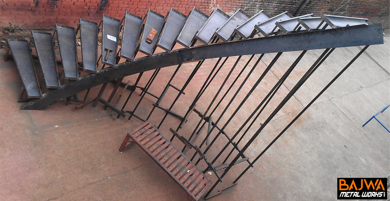 Modern round steel stair